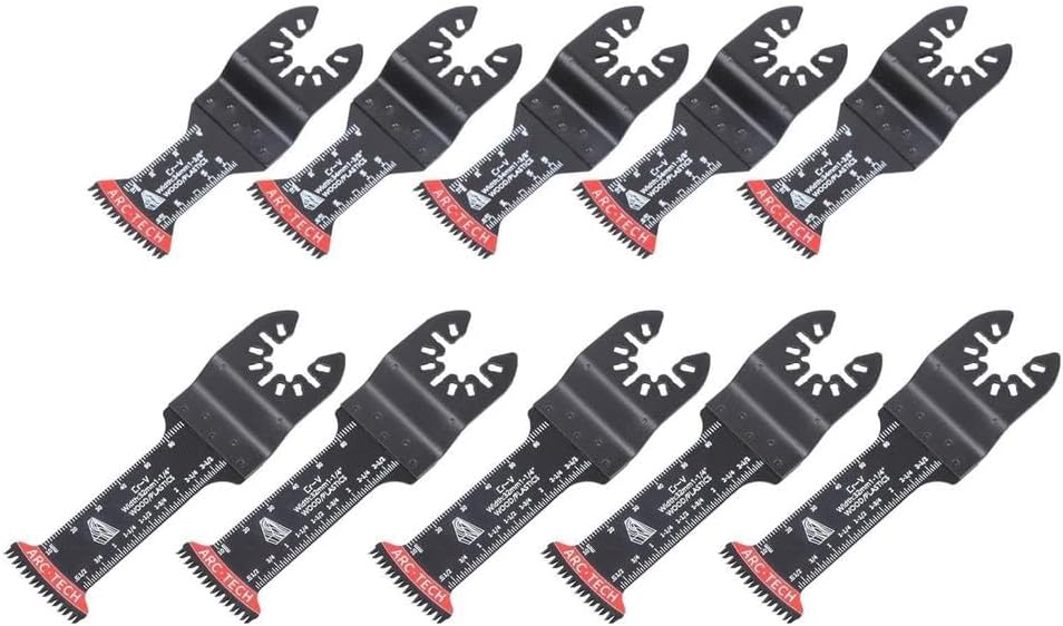 10 Pack Japanese Tooth Saw Blades Extra-Long Oscillating Multitool Blades Kit for Genuine for OEM Replacement