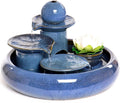 HIHELO Tabletop Fountain Running Water Desktop Decoration Creative Fountain Humidifier Living Room Ceramic Home Office Desktop Decoration Indoor Fountain (Color : Brass)