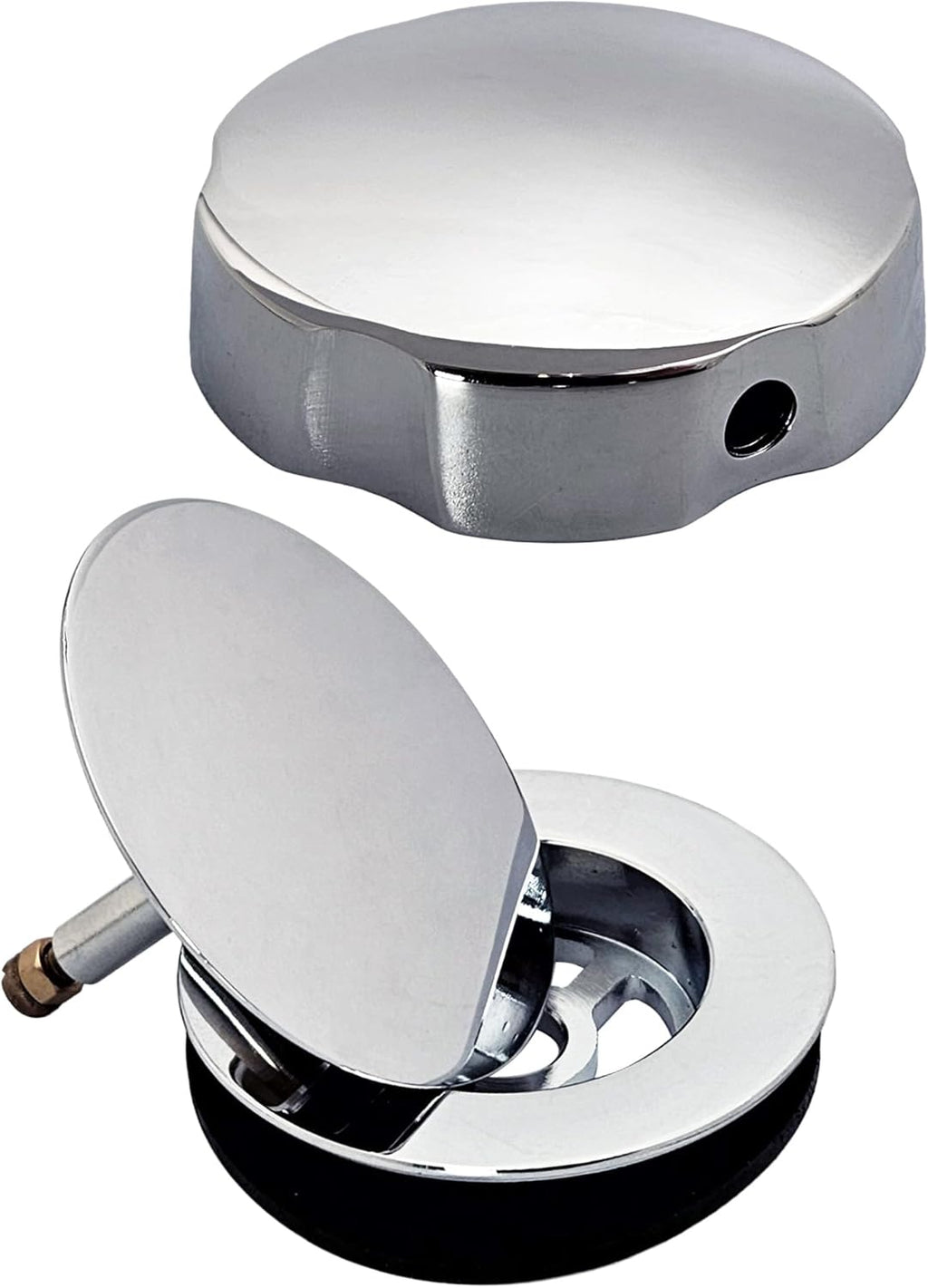 Westbrass D50P45-26 45' Cable Drive Standard Bath Drain Trim Kit with Rotary Overflow Cover Knob, Pop-Up Stopper and Sch. 40 PVC Fittings, Polished Chrome (4-Pack)