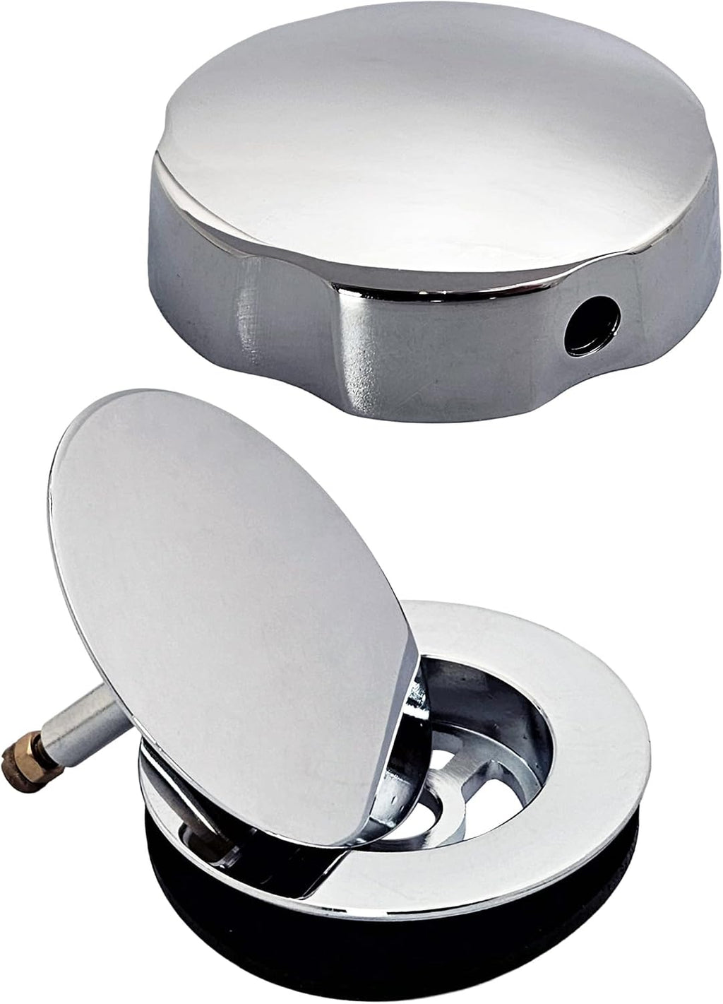 Westbrass A50P35BJ-26 1-1/2' Sch. 40 PVC 35' Cable Driven Bath Waste Kit with Ball Joint Head and Brass Trim Drain Kit, Polished Chrome