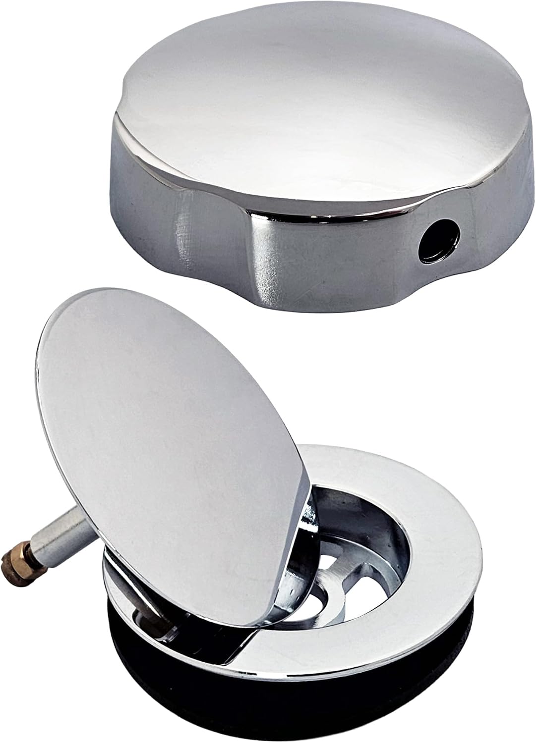 Westbrass A50P35BJ-26 1-1/2' Sch. 40 PVC 35' Cable Driven Bath Waste Kit with Ball Joint Head and Brass Trim Drain Kit, Polished Chrome