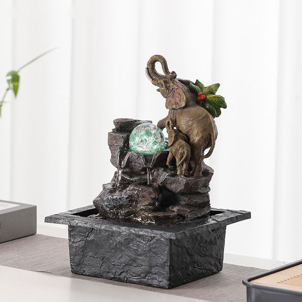 GUERNSEY Tabletop Fountain Flowing Water Ornaments Circulating Water Office Living Room Desktop Ornaments Fountain Study Coffee Table Decorations Indoor Fountain