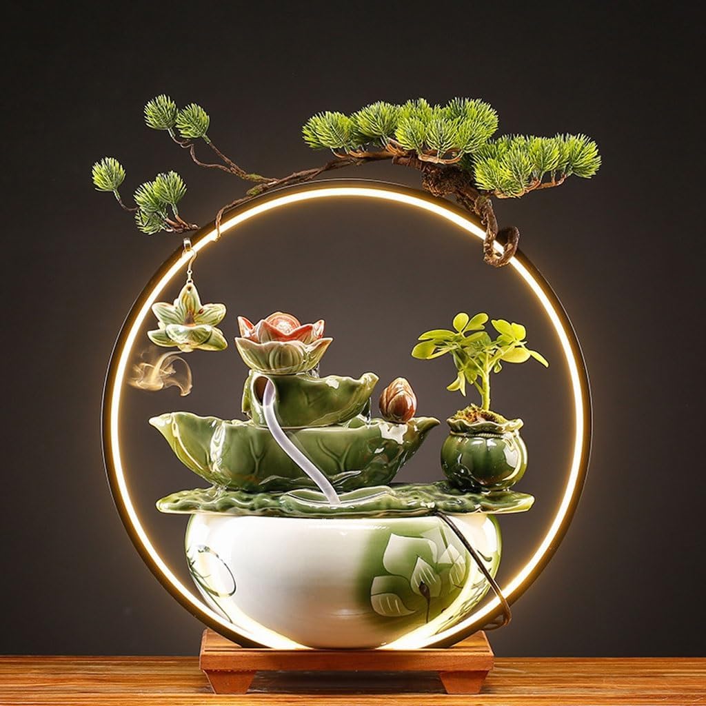 GUERNSEY Tabletop Fountain Tabletop Fountains Chinese Style Water Ornaments Office Creative Desktop Fountain Ornaments Living Room Porch Decorative Fountain Indoor Fountain