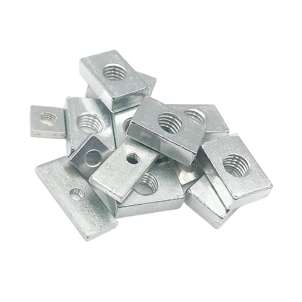 10/50pcs Square Nuts - Zinc Plated Carbon Steel Rectangular Nuts for Aluminum Profiles M3 M4 M5 M6 M8(M8x25x15x5 50pcs)