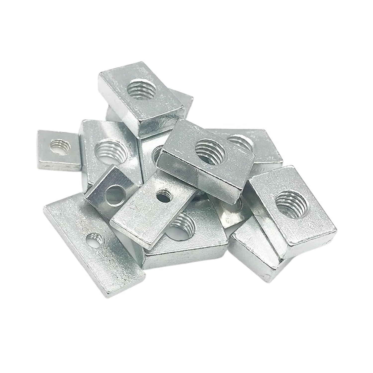 10/50pcs Square Nuts for Aluminum Profiles - Zinc-Plated Carbon Steel, M3-M8(M8x25x15x5 50pcs)