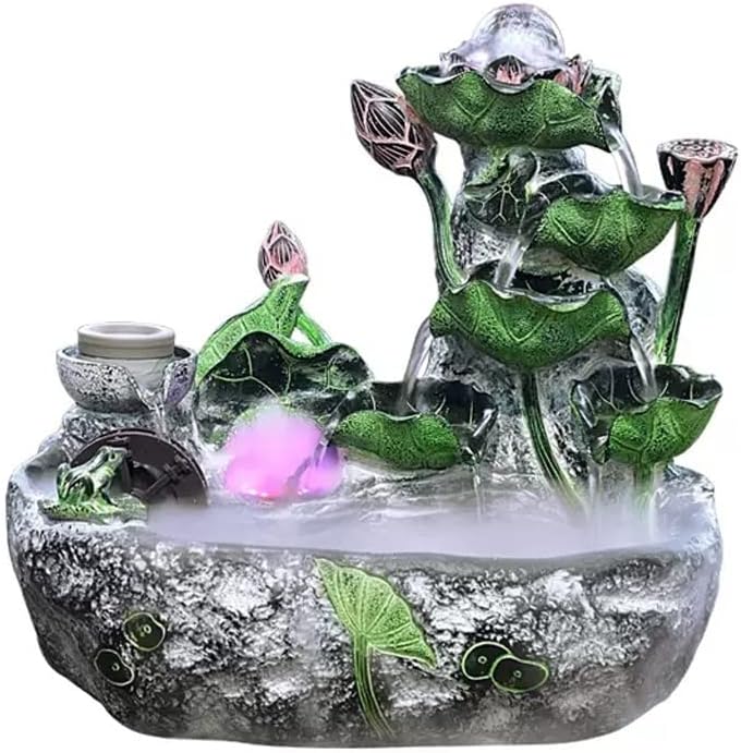 HIHELO Desktop Fountain Tabletop Fountain Indoor Resin Tabletop Fountain with Spinning Ball Living Room Office Decoration Ornaments Water Fountain Outdoor
