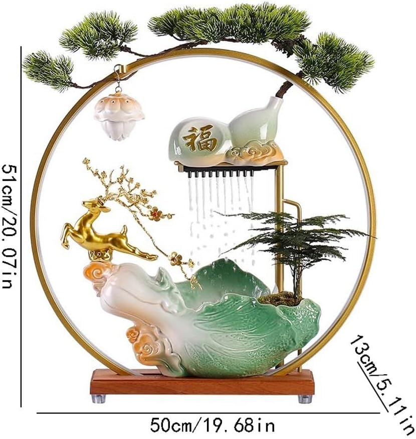 GUERNSEY Tabletop Fountain Chinese Water Ornaments Creative Living Room Circulating Water Desktop Fountain Ornaments Indoor Waterfall Feature Indoor Fountain