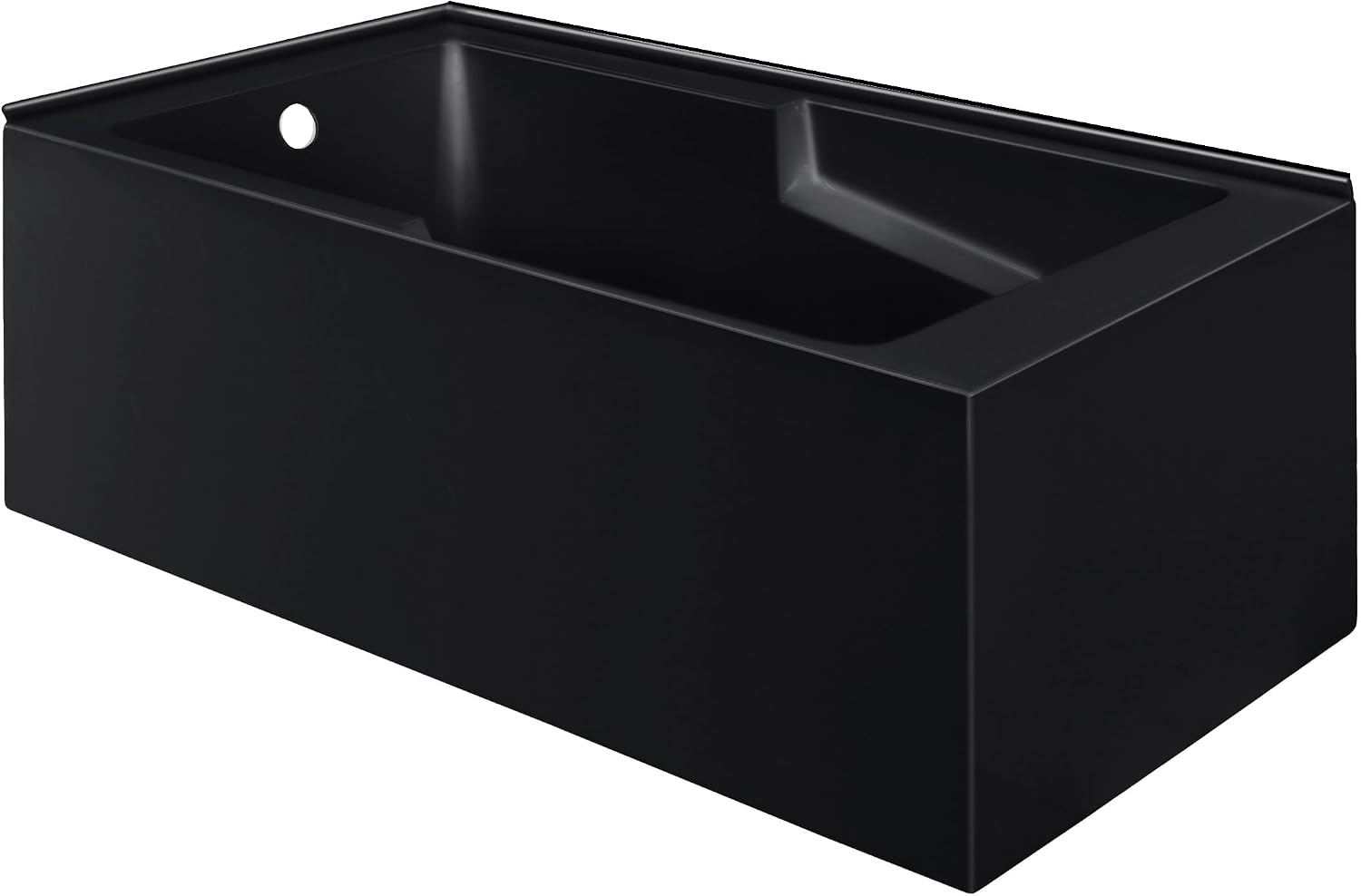 Swiss Madison Claire 60 x 32 Left Drain Soaking Alcove Corner Apron Bathtub in Matte Black