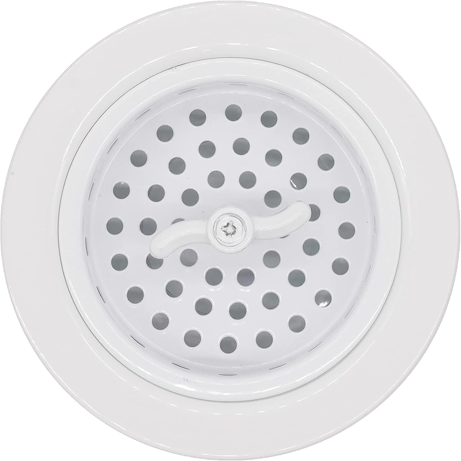 Westbrass CO2195S-50 Combo Pack 3-1/2' Wing Nut Twist Style Large Basket Extra-Deep Collar Kitchen Sink Waste Disposal Flange with Strainer Stopper, Powder Coat White