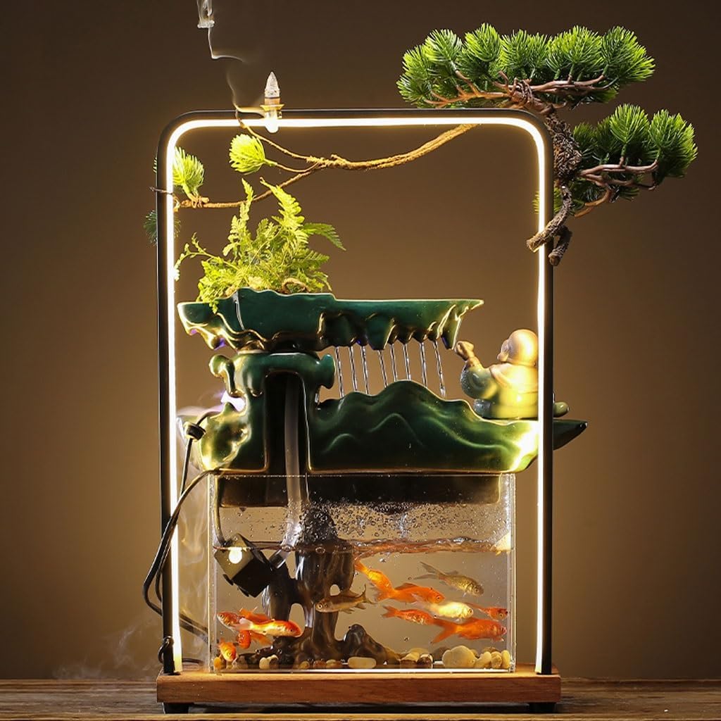 GUERNSEY Tabletop Fountain Indoor Rockery Fountain Decoration Home Living Room Fountain Decoration Office Circulating Water Fountain Decoration Indoor Waterfall Feature Indoor Fountain