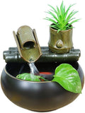 GLigeT Tabletop Fountain Rustic Style Ceramic Cycle Water Fountain Home Living Room TV Cabinet Decorative Furnishings Desktop Small Ornaments Water Fountain Decor