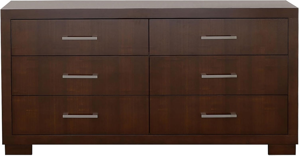 Coaster Home Furnishings Jessica Contemporary 4-Piece Bedroom Set California King Size LED Storage Bookcase Bed Frame 47-inch Headboard Cappuccino 200719KW-S4