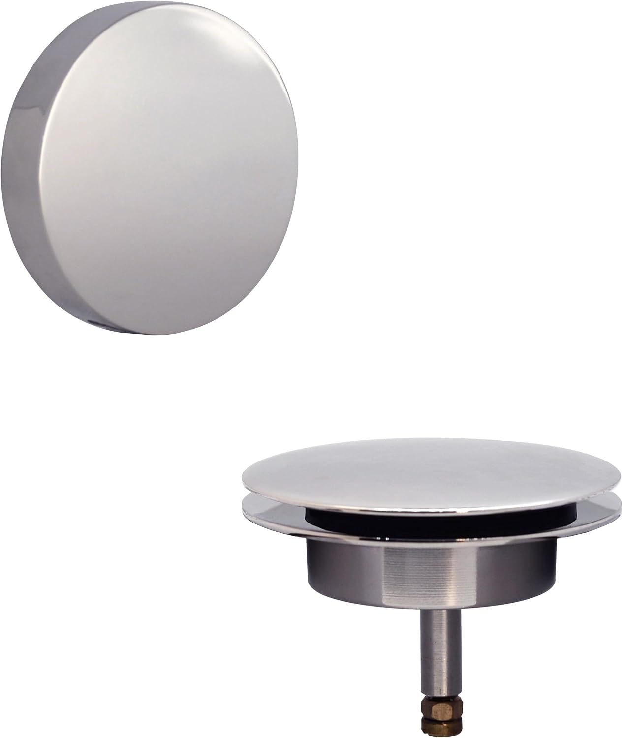 Westbrass D50P35SRE-26 35' Cable Drive Bathtub Drain Trim with Rotary Overflow Cover Knob, Pop-Up Stopper Sch. 40 PVC Fittings, Polished Chrome