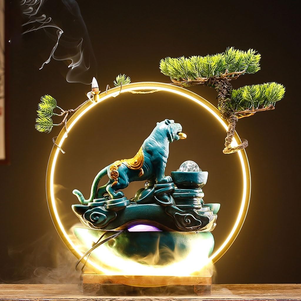 GUERNSEY Tabletop Fountain Creative Home Ceramic Water Ornaments Office Desktop Decoration Fountain Simple Ceramic Water Device Indoor Fountain