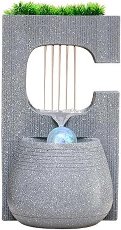 Tabletop Minimalist Tabletop Fountain Water Features Indoor Waterfall Fountains for Home Office Decoration Decor(Gris)