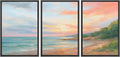 SIGNLEADER Framed Canvas Print Wall Art Set Coastal Sunset Seascape Pastel Landscape Illustrations Minimal Decorative Bohemian for Living Room, Bedroom, Office - 24'x36'x3 Black