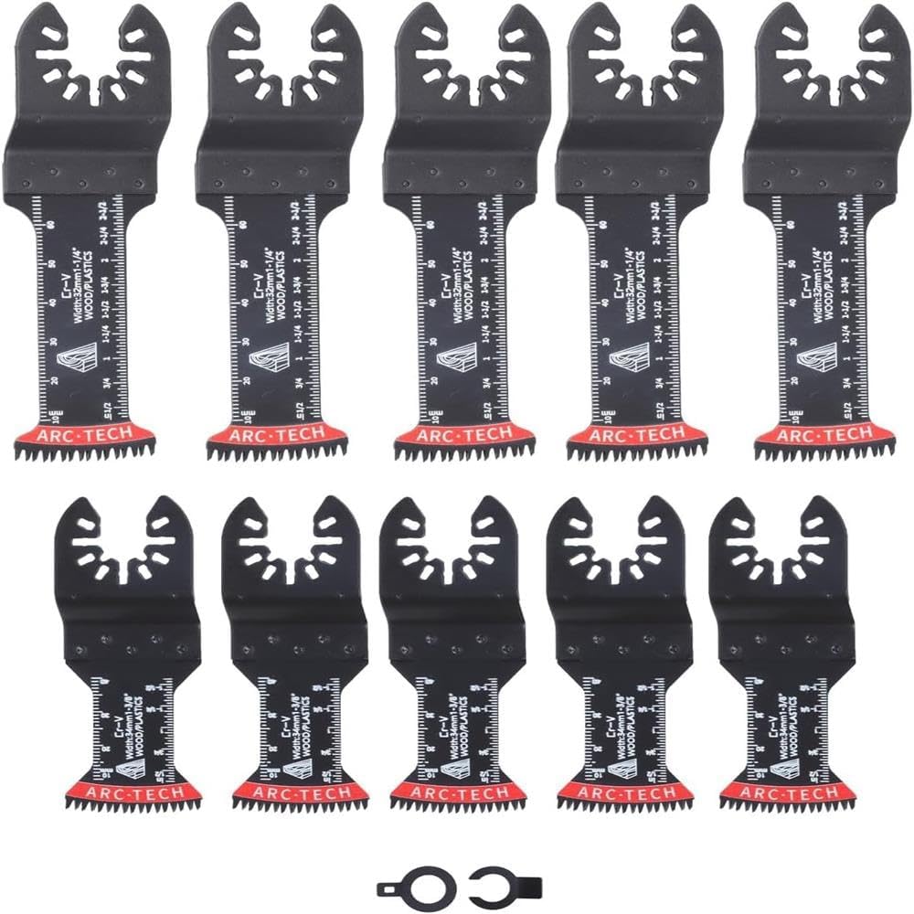 10 Pack Japanese Tooth Saw Blades Extra-Long Oscillating Multitool Blades Kit for Genuine for OEM Replacement