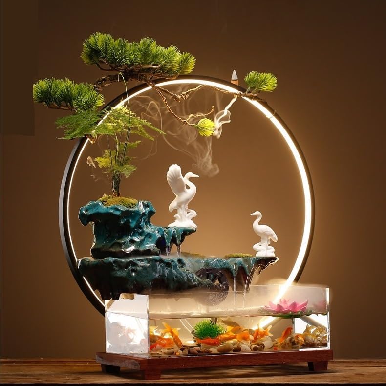 GUERNSEY Tabletop Fountain Tabletop Fountain Rockery Water Fountain Home Living Room Circulating Water Fountain Decoration Indoor Fountain