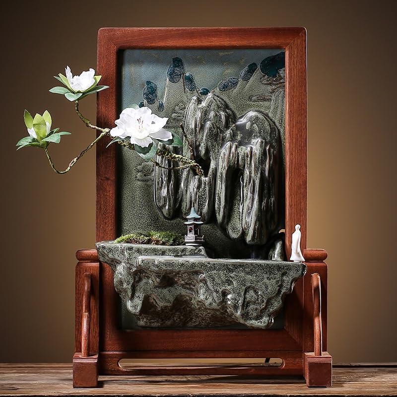 GUERNSEY Tabletop Fountain Tabletop Fountain Rockery Water Fountain Small Ornaments Indoor Desktop Landscape Decoration Indoor Fountain