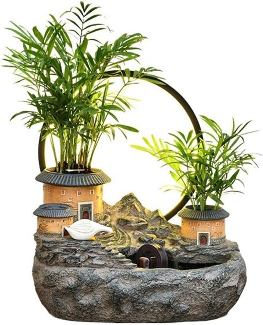 Tabletop Tabletop Fountain Rockery and Water Earthen Building Ornaments for Home Decor Decor