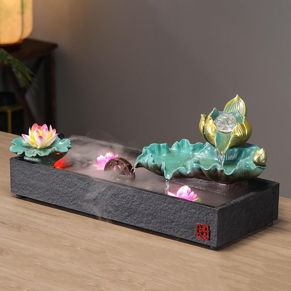 GRFIT Indoor Fountain Tabletop Relaxation Fountain for Decorating Living Room and Office. Table Fountain
