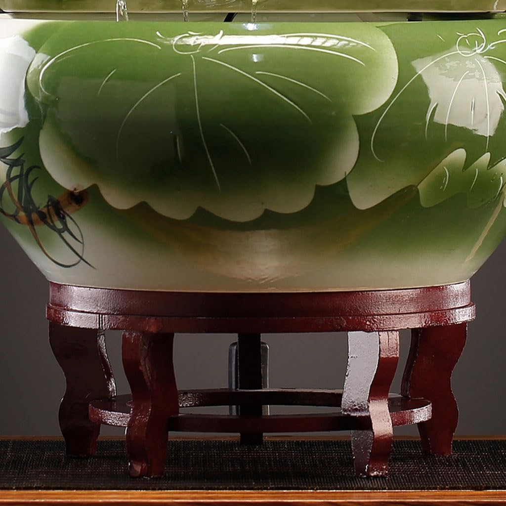GUERNSEY Tabletop Fountain Circulating Water Ceramic Fish Tank Ornaments Home Living Room Decoration Desktop Fountain Desk Fountain Ornaments Indoor Waterfall Feature Indoor Fountain