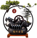 GUERNSEY Tabletop Fountain Chinese Style Water Circulation Ornaments Living Room Waterwheel Circulating Water Ornaments Study Desk Fountain Indoor Waterfall Feature Indoor Fountain