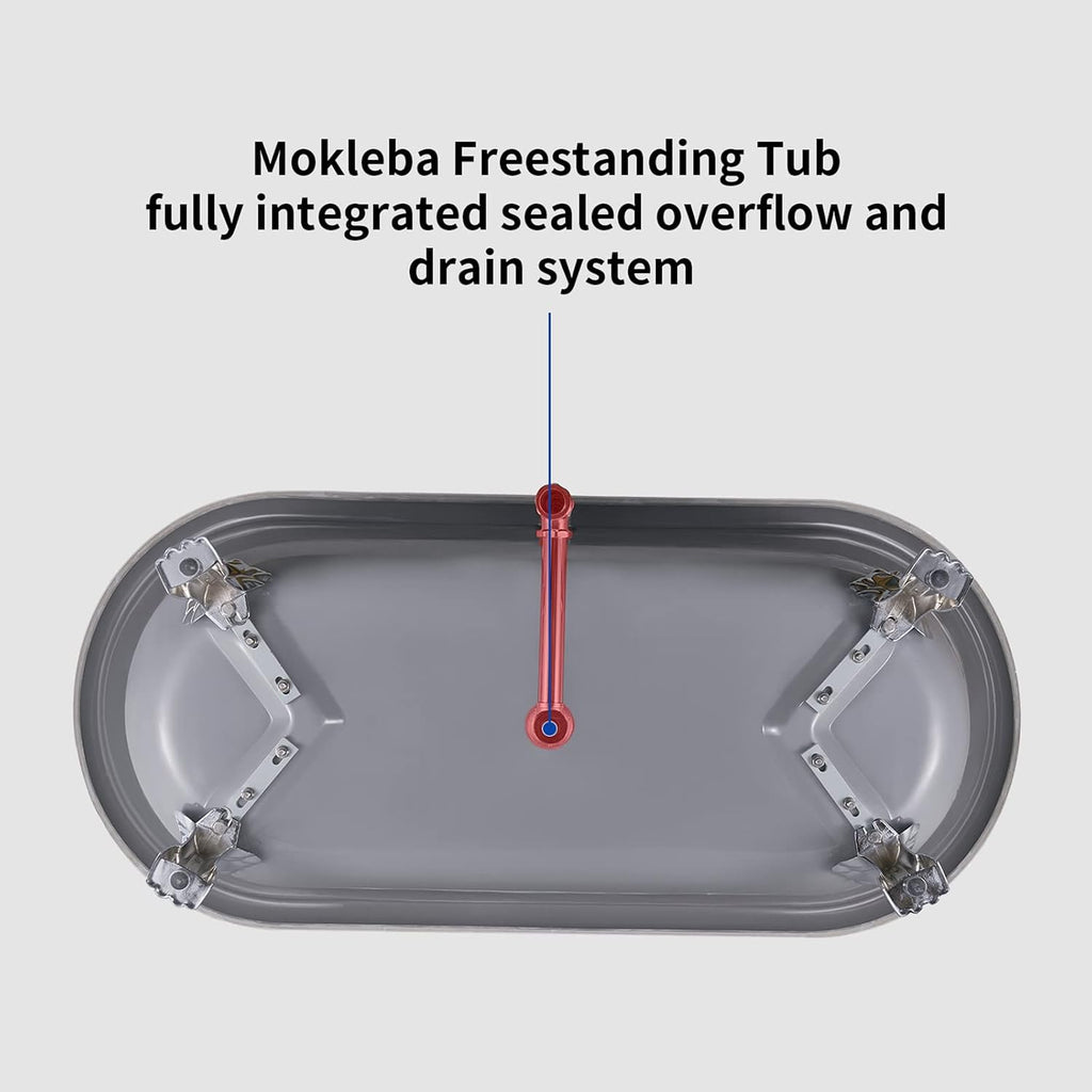 67' Acrylic Freestanding Bathtub, Free Standing Clawfoot Tub, Soaking Tub with Integrated Slotted Overflow, Toe-Tap Chrome Drain, cUPC Certified, Matte Black