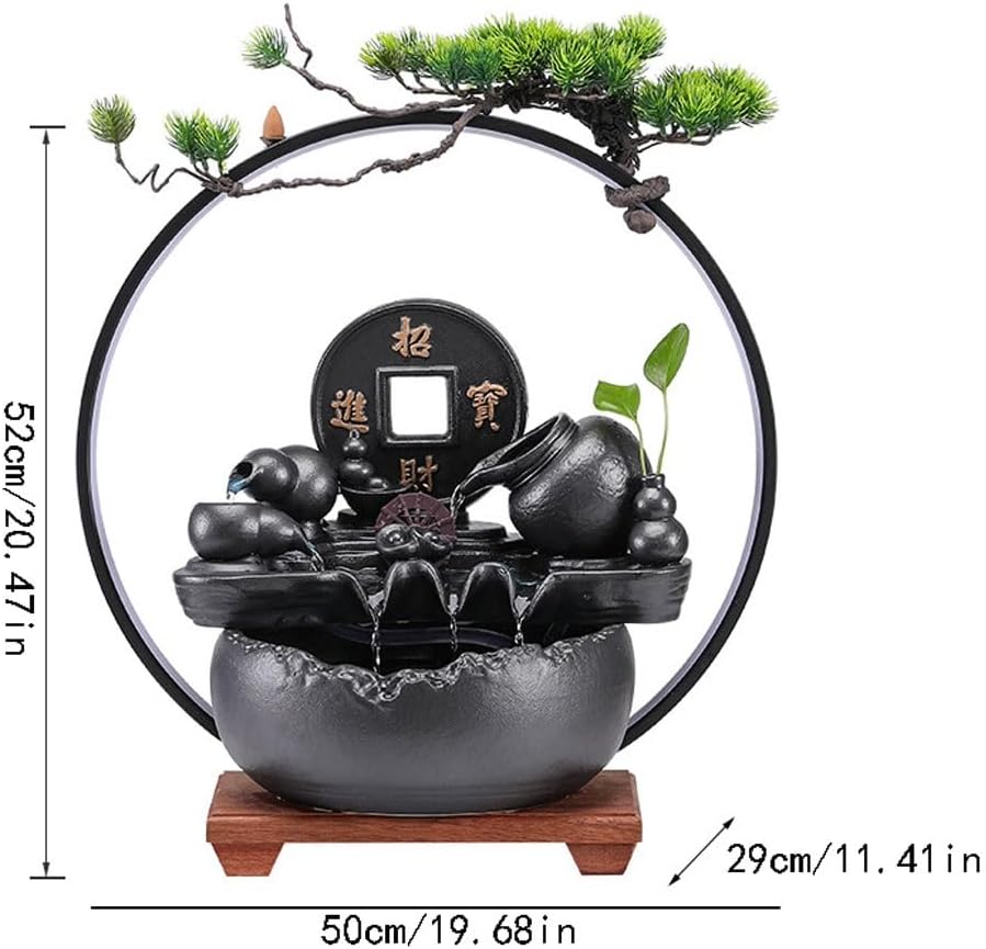 GUERNSEY Tabletop Fountain Creative Circulation Crystal Ball Ornaments Living Room Office Desktop Fountain Ornaments Company Front Desk Decorations Indoor Waterfall Feature Indoor Fountain
