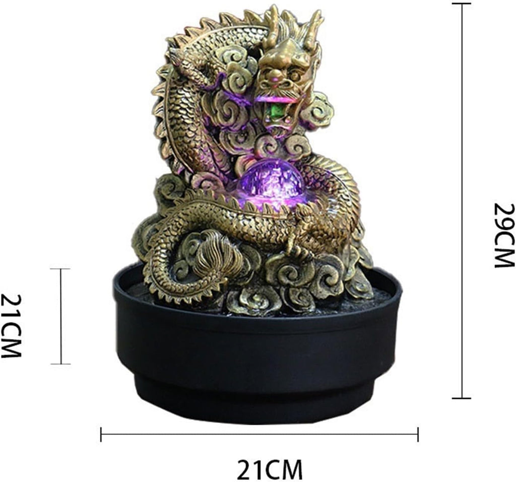 GLigeT Tabletop Fountain Desktop Fountain Ornaments Fortune Feng Shui Ball Office Home Decorations Opening Housewarming Gift Water Fountain Decor