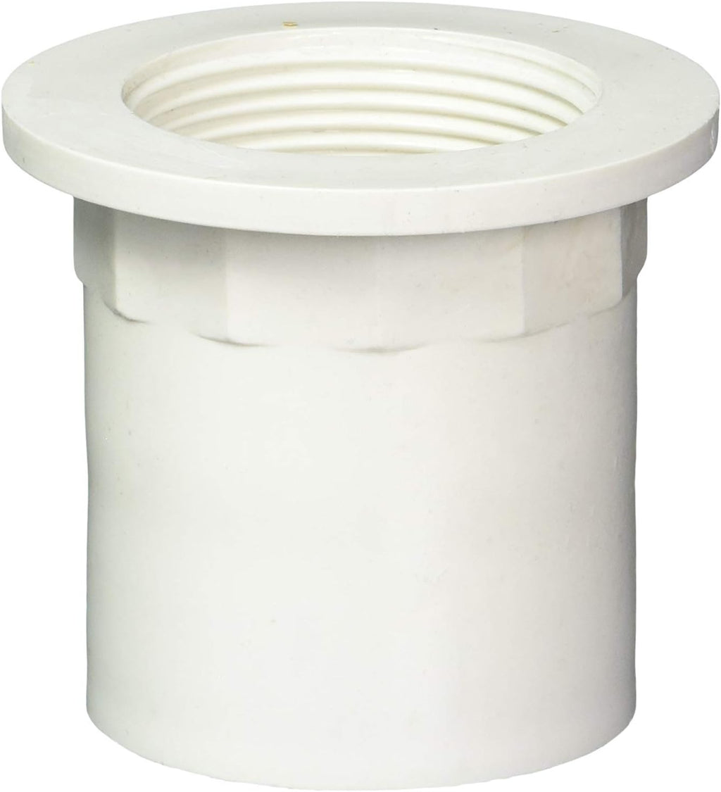 Westbrass 442P-48 1-1/2' NPMS Thread x 2-1/2' Straight Tub Drain Adapter with Slip Inlet, Sch 40 PVC White (48-Pack)