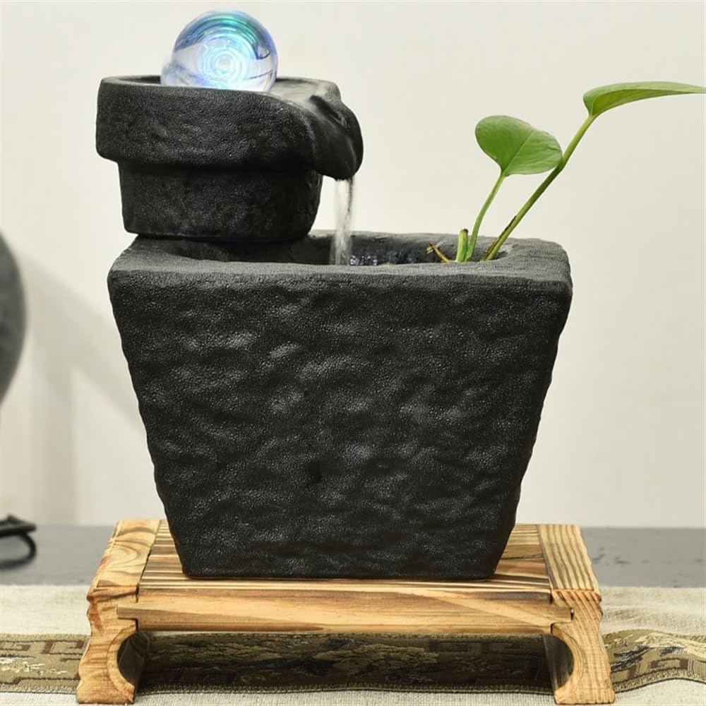 GLigeT Tabletop Fountain Creative Water Fountain Home Living Room Fortune Indoor Office Desk Water Decorations Feng Shui Ornaments Water Fountain Decor
