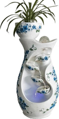 Vase Shaped Fountain, Tabletop Fountain Indoor Zen Relaxation for Home Office Décor, Creative Resin Fountains