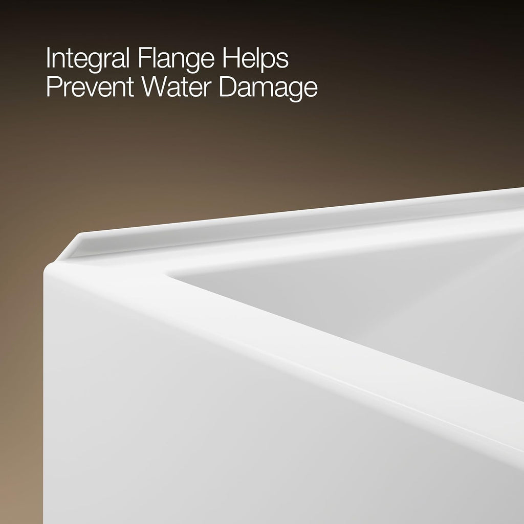 Kohler 1957-RA-0 Underscore® 60' x 32' alcove bath right drain, White