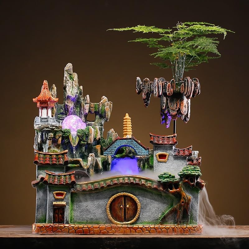 GUERNSEY Tabletop Fountain Tabletop Fountain Creative Flowing Water Wealth Ornaments Circulating Water Living Room Office Fountain Indoor Fountain