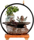 GUERNSEY Tabletop Fountain Chinese Style Flowing Water Ceramic Ornaments Living Room Desktop Fountain Porch Circulating Water Decorative Fountain Indoor Fountain