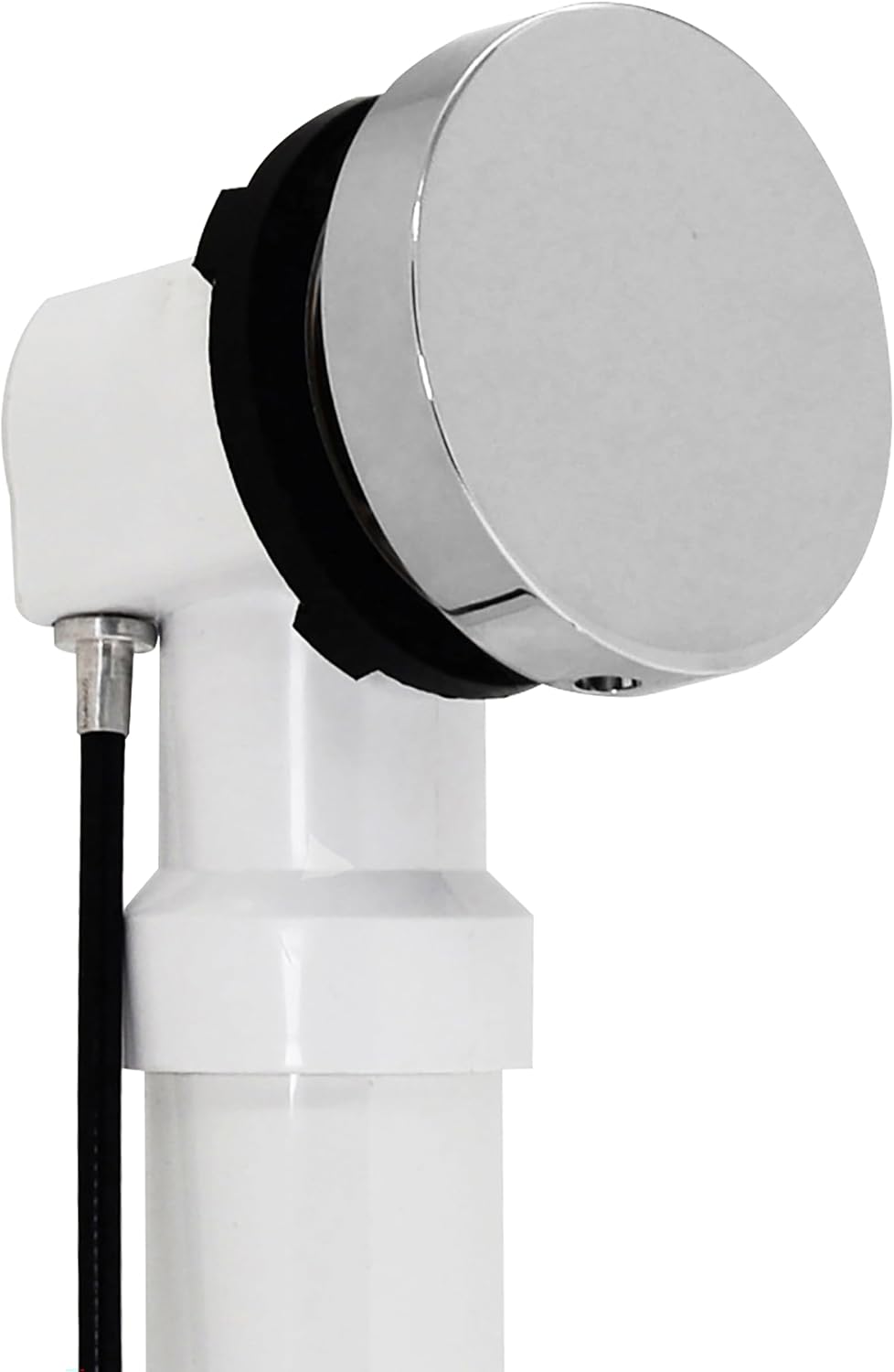 Westbrass D50P35SRE-26 35' Cable Drive Bathtub Drain Trim with Rotary Overflow Cover Knob, Pop-Up Stopper Sch. 40 PVC Fittings, Polished Chrome