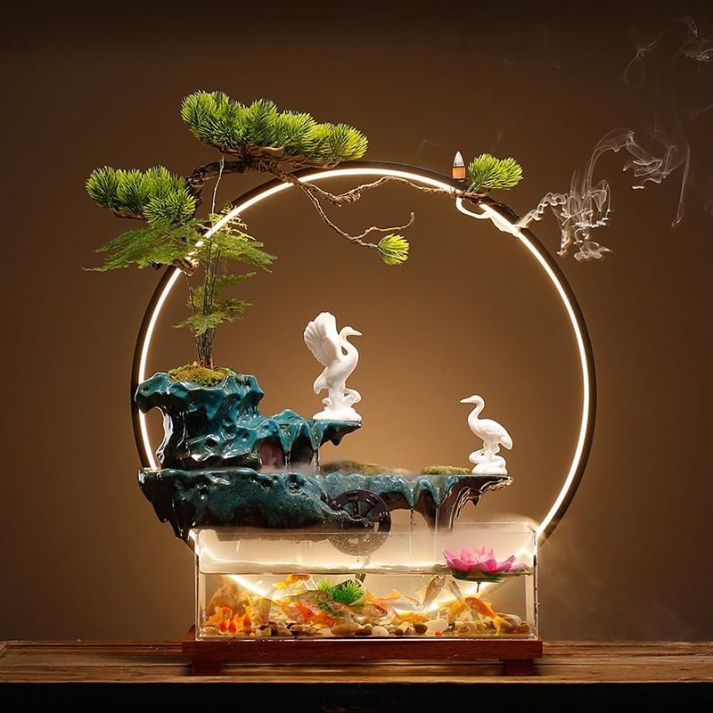 GUERNSEY Tabletop Fountain Tabletop Fountain Rockery Water Fountain Home Living Room Circulating Water Fountain Decoration Indoor Fountain