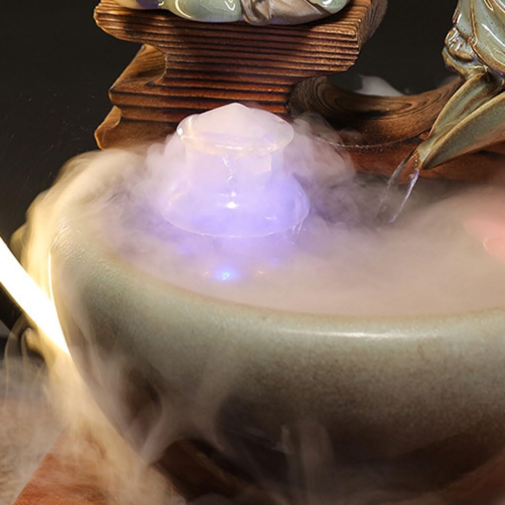 GUERNSEY Tabletop Fountain Ceramic Water Ornaments Store Opening Front Desk Decoration Ornaments Living Room Desktop Fountain Ornaments Indoor Fountain