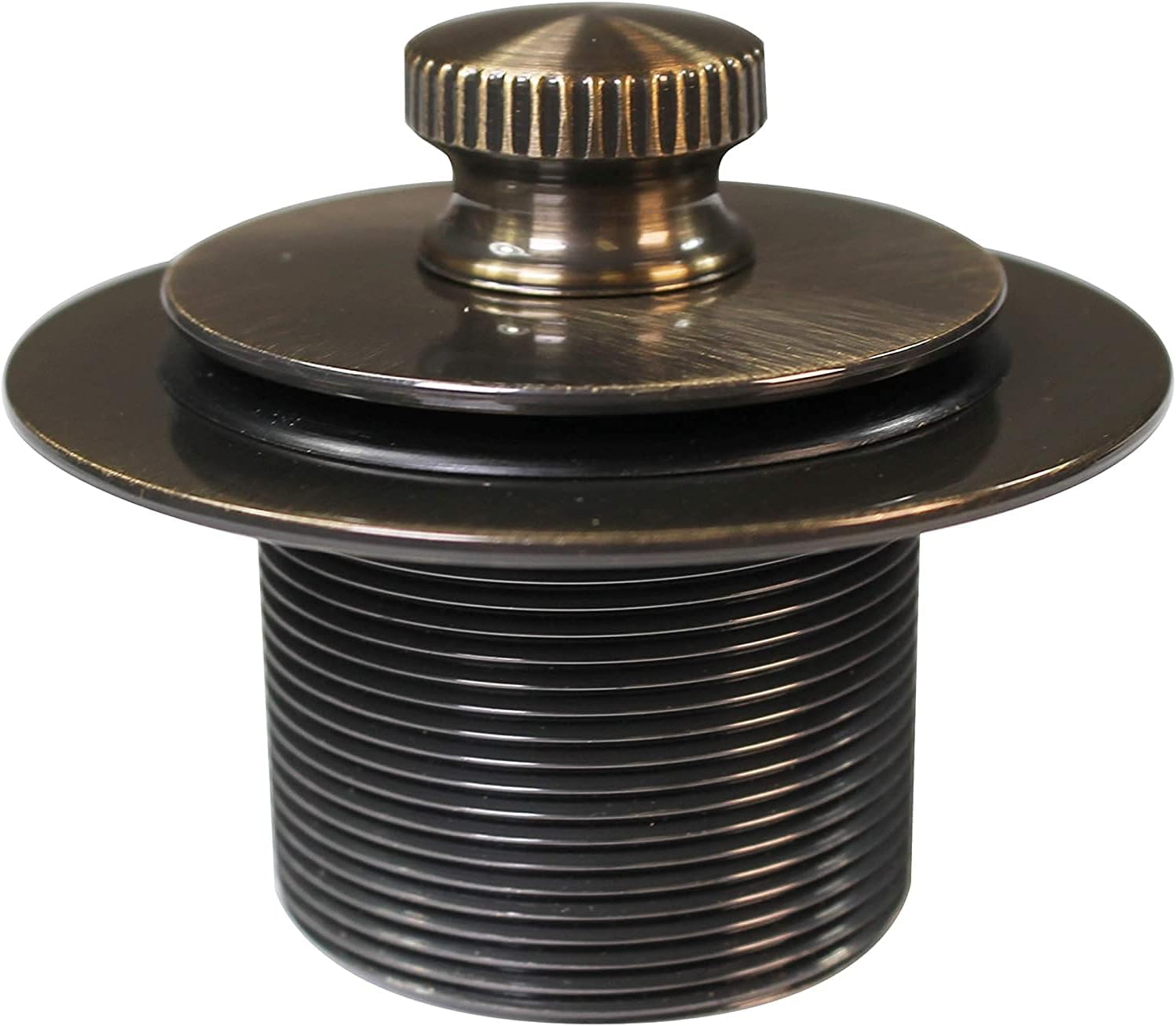 Westbrass D94K-50-06 Twist & Close Bathtub Drain Stopper with 2-Hole Faceplate and Adapter Bushing, Antique Brass (50-Pack)