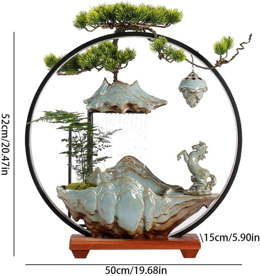 GUERNSEY Tabletop Fountain Lighting Water Ornaments Home Desktop Fountain Living Room Office Desktop Ornaments Decorations Indoor Fountain