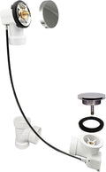 Westbrass D50P35SRE-05 35' Cable Drive Bathtub Drain Trim with Rotary Overflow Cover Knob, Pop-Up Stopper Sch. 40 PVC Fittings, Polished Nickel