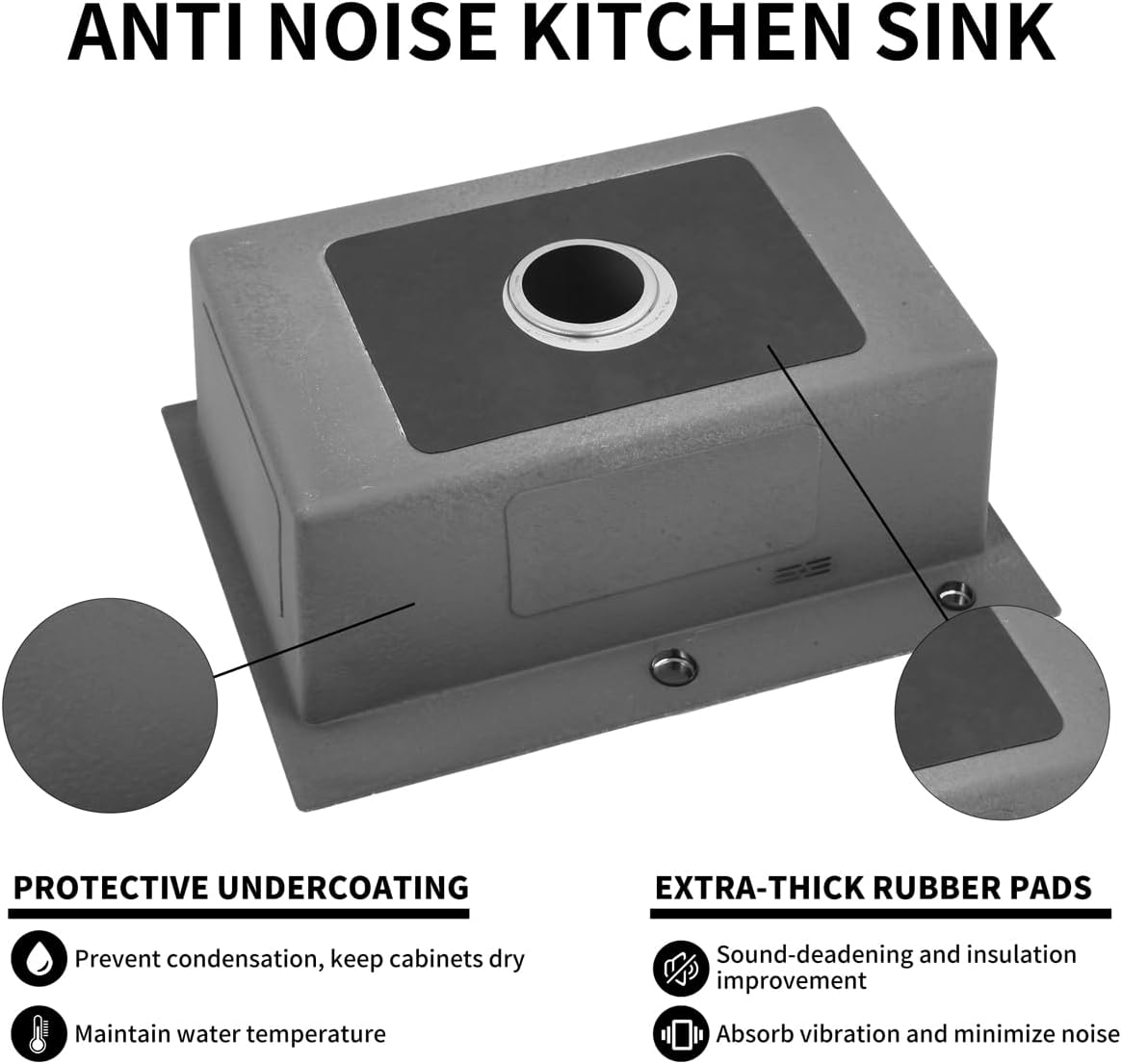 27 inch Kitchen Sink Drop in Stainless Steel Top Mount Sink with Brushed Finish, Single Bowl Workstation Sink with Basket Strainer and Kitchen Sink Caddy Organizer 26.8'D x 17.7'W x 8.3'H