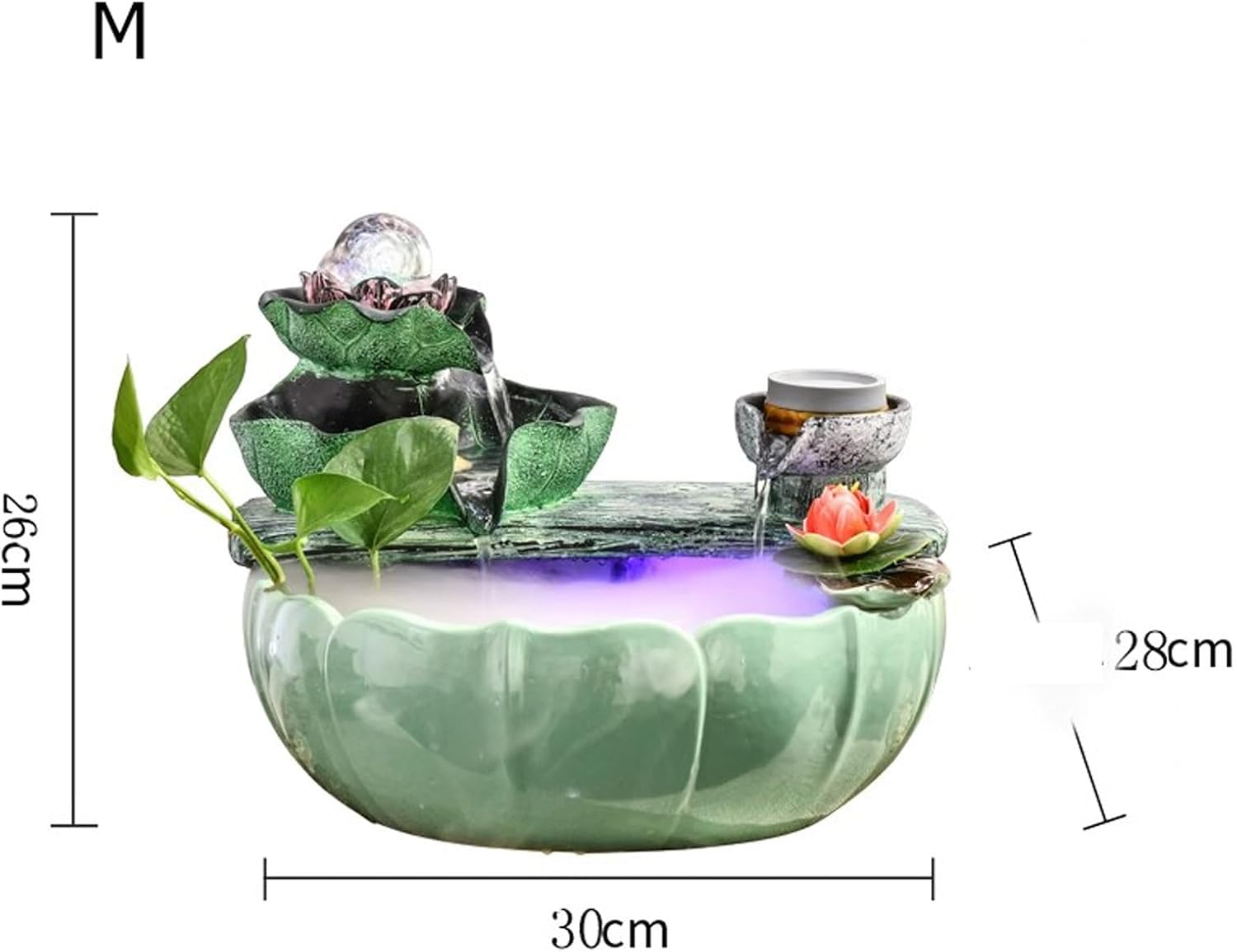 GLigeT Tabletop Fountain Home Decoration Decorations Office Desktop Living Room Wealth Generating Water Dispenser Interior Circulation Rockery Fountain Decorations Water Fountain Decor(Medium)