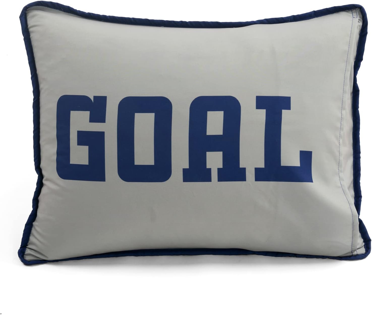 Lush Decor Soccer Game Reversible Quilt Quen Size 4 Piece Set Full/Queen Navy & Gray - Toddler Bedding Set Full Quilt - Sports Decor - Soccer Bedding