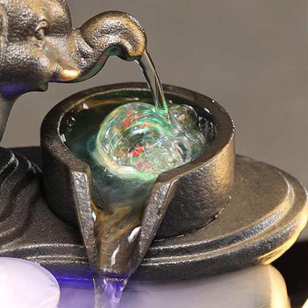 GUERNSEY Tabletop Fountain Flowing Water Ornaments Living Room Flowing Water Fountain Desktop Home Decorations Study Desk Desktop Fountain Indoor Fountain