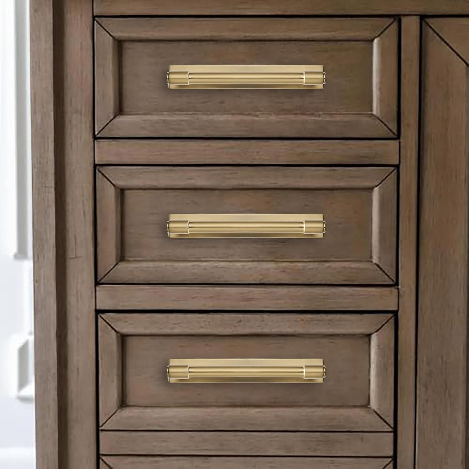 khtumeware 5 Pack 12 Inch(305 mm) Center to Center Brushed Gold Cabinet Pull Backplate with Base Plate Zinc Solid Brushed Brass Kitchen Cabinet Handles Drawer Pulls Cabinet Hardware