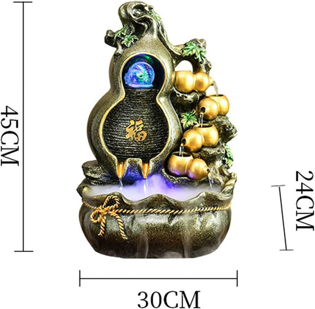 GLigeT Tabletop Fountain Coffee Table Ornaments Living Room Desktop Business Gifts Office Fountain Water Attracts Wealth to Improve Feng Shui Water Fountain Decor