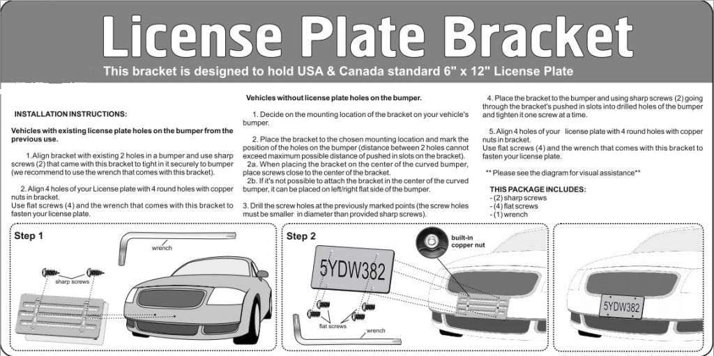 50 EACCESSORIES EA License Plate Holder Bracket for All Flat Bumpers–Universal Tag Mount Set for Cars,SUV,Truck,Golf Carts–ABS Plastic Plate Holder with Mounting Kit Hardware–US,Canada Standard(50)