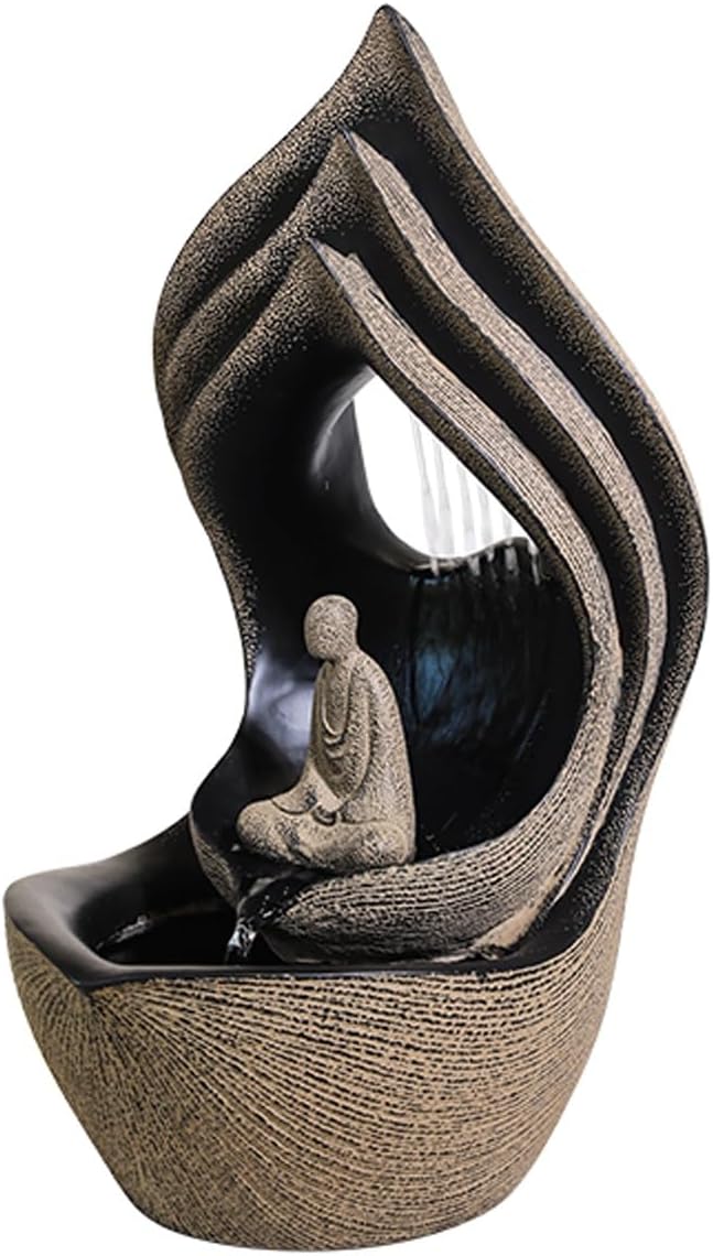 GLigeT Tabletop Fountain Chinese Style Flowing Water Decoration, Home, Office, Living Room, Porch, Desktop Decoration, Fountain Landscape Water Fountain Decor